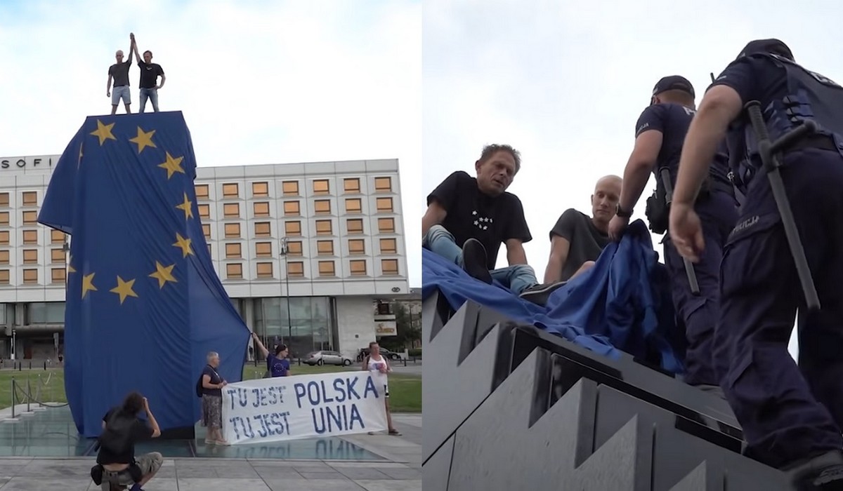 Chłop wbiegł na "schody smoleńskie" i został zatrzymany, teraz dostanie 4000 zł, bo zatrzymanie było niesłuszne