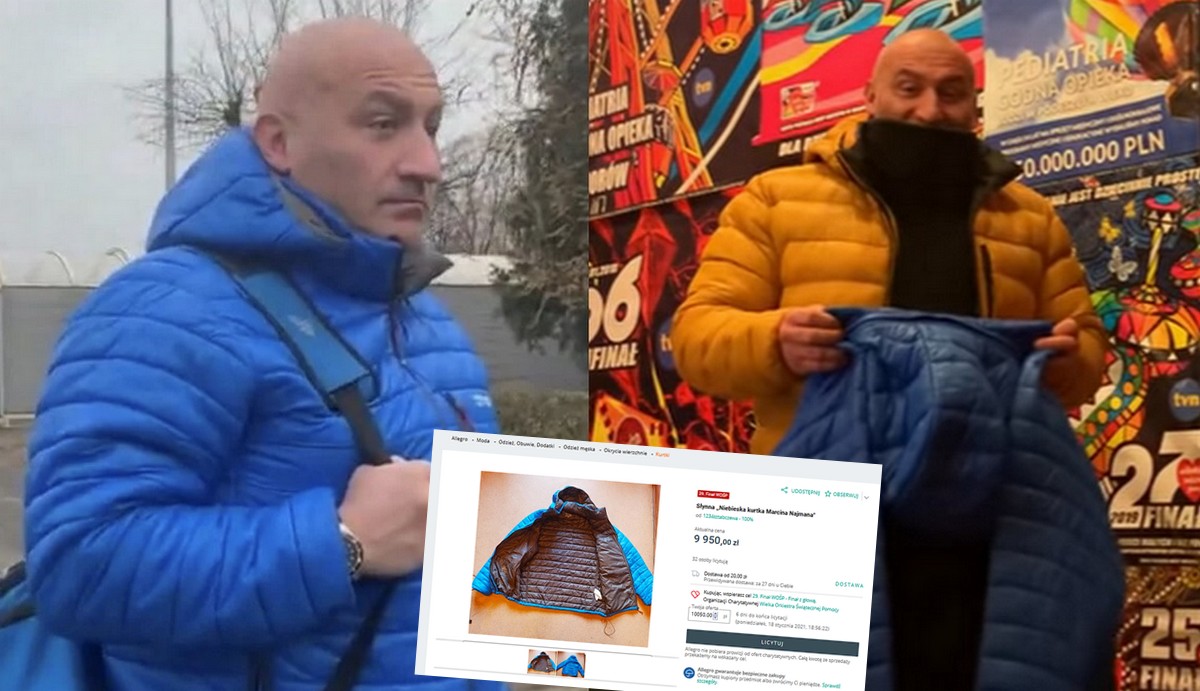 Najman nie bał się, co w TVP powiedzą i dał na WOŚP swoją niebieską kurtkę