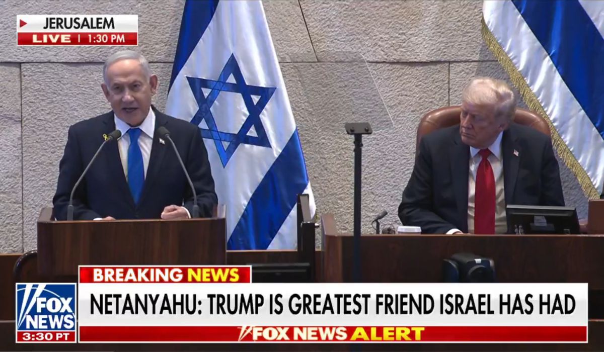 Donald Trump został cieplutko przywitany w izraelskim parlamencie i zaproponował ułaskawienie Netanjahu