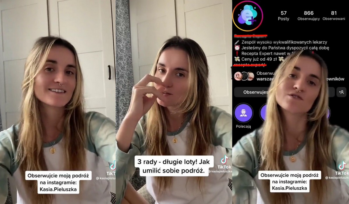 Kasia Pieluszka, córka posłanki PiS, poleca swoim obserwującym Xanax podczas dłuższych podróży samolotem