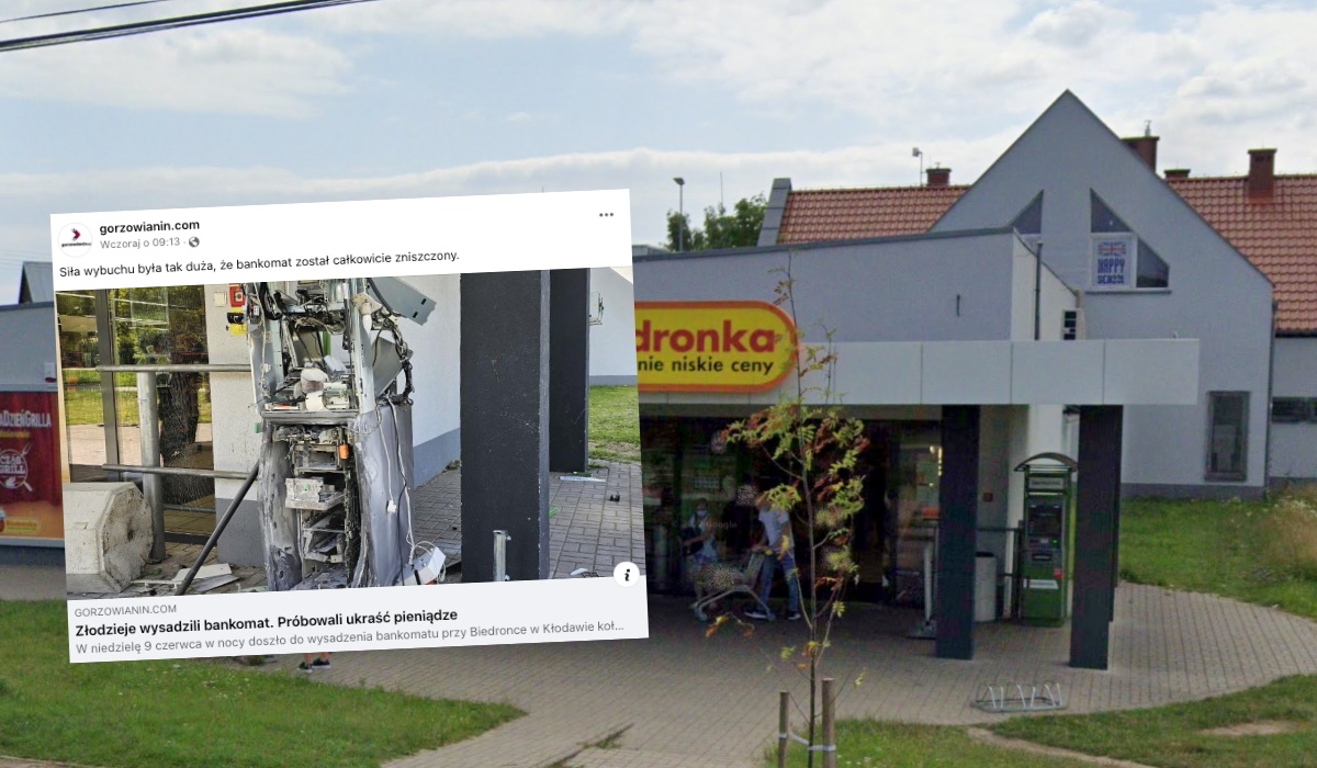 Kłodawa: złodzieje wysadzili w powietrze bankomat, ale nie udało im się wyjąć kasetki z forsą