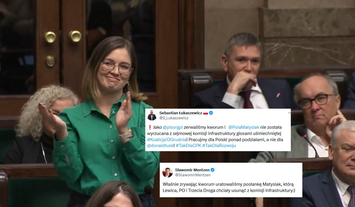 Politycy PiS i Konfederacji zaskoczyli rząd i uniemożliwili wyrzucenie posłanki Matysiak z komisji infrastruktury
