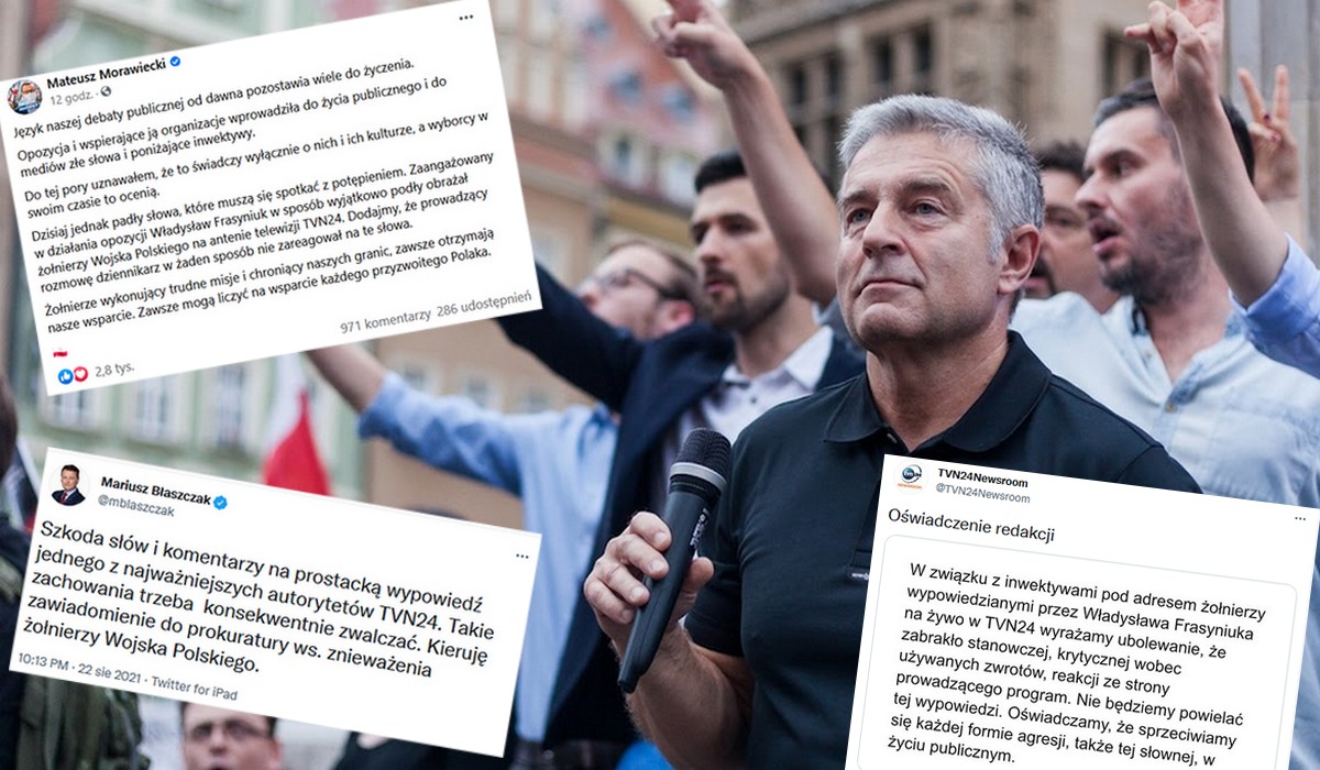 TVN24 przeprasza za brak reakcji dziennikarza na słowa Frasyniuka o żołnierzach