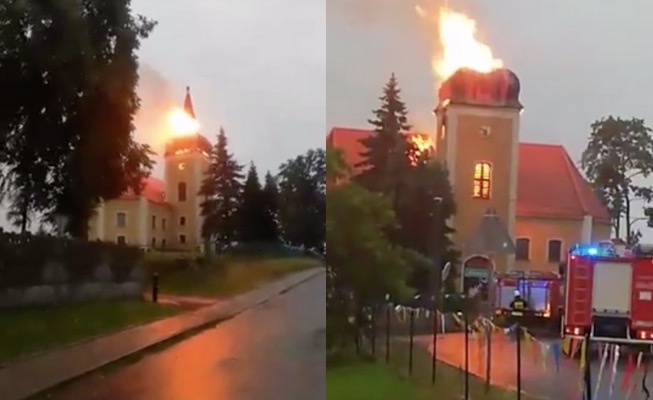 Piorun uderzył w kościół i spłonęła iglica, ale dla odmiany nikt nie doszukuje się boskiej woli i znaków