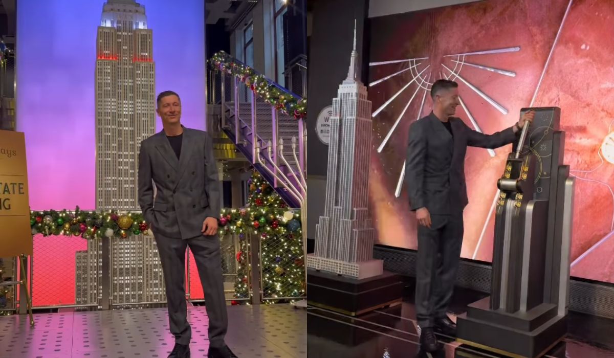 Lewandowski poleciał do Nowego Jorku i rozświetlił Empire State Building na biało-czerwono