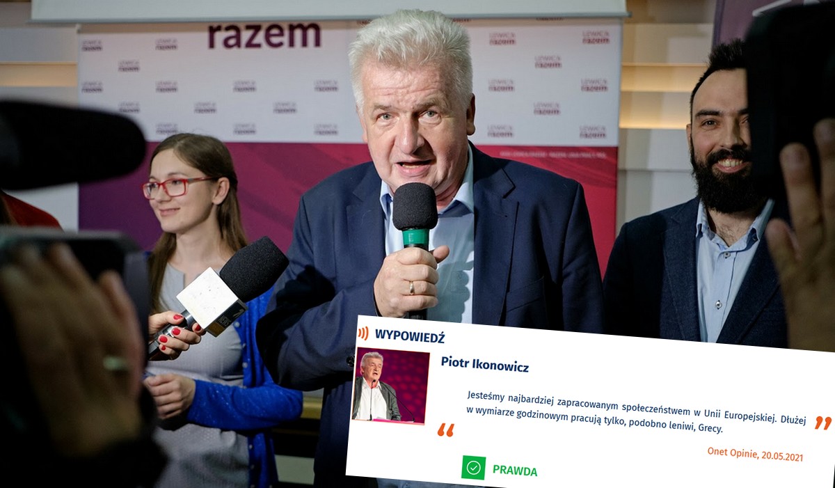 "Polacy najbardziej zapracowanym narodem w UE" - Demagog potwierdza słowa Ikonowicza
