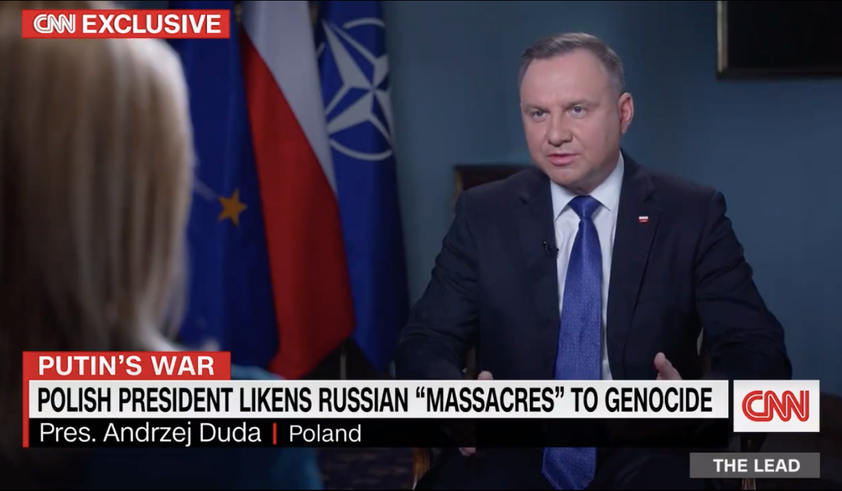 Prezydent Duda w CNN przyznał, że boi się, że Polska będzie następnym celem rosyjskiego ataku