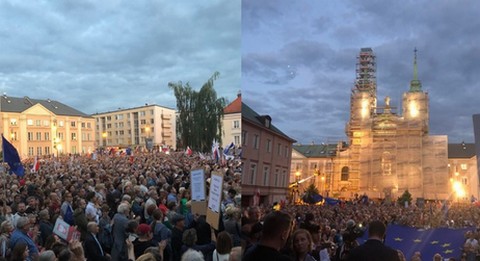 Tysiące ludzi na manifestacji pod Sądem Najwyższym