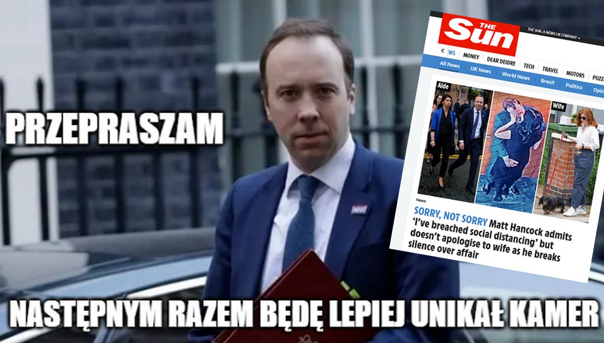 Brytyjski minister przyłapany na całowaniu się z cudzą żoną w czasie obowiązywania obostrzeń