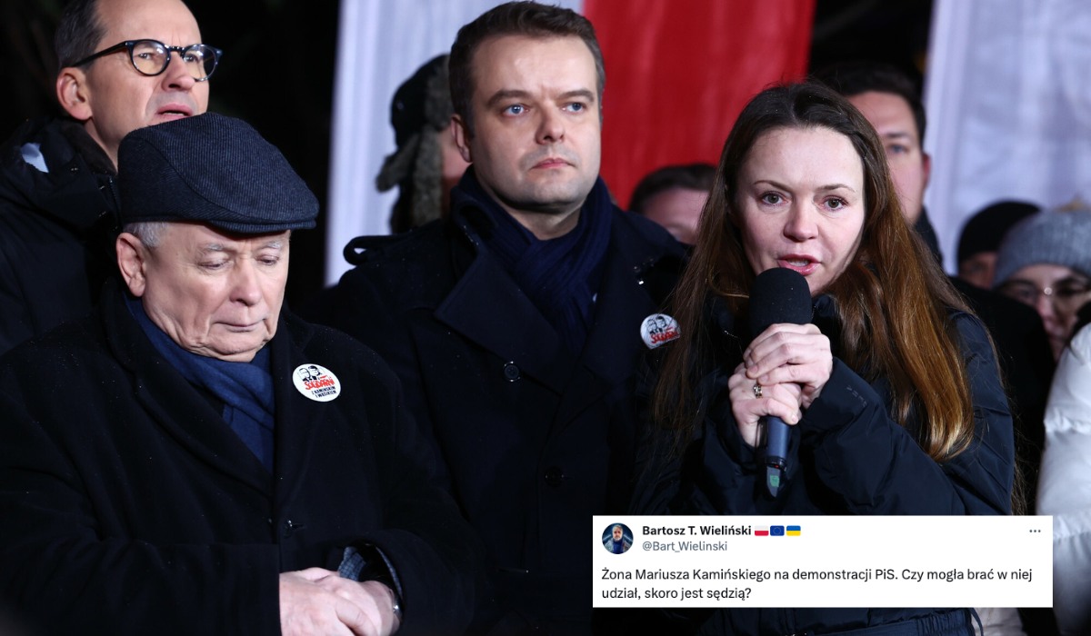 Żona Kamińskiego też była na manifestacji PiS, chociaż jest sędzią