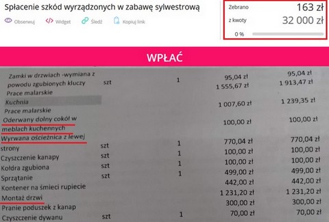 "Nieumyślnie" zniszczyli mieszkanie. Proszą o 32 tysiące złotych