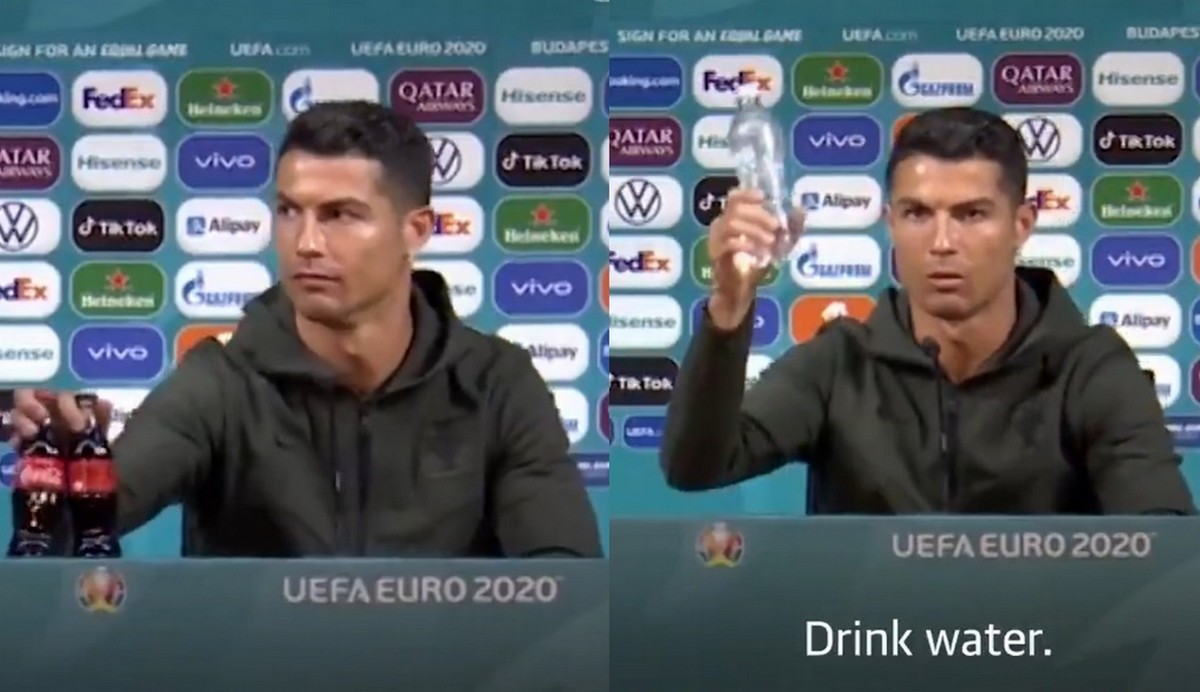 Ronaldo przesunął butelki Coca-Coli na konferencji, kurs akcji spadł o 1,6%