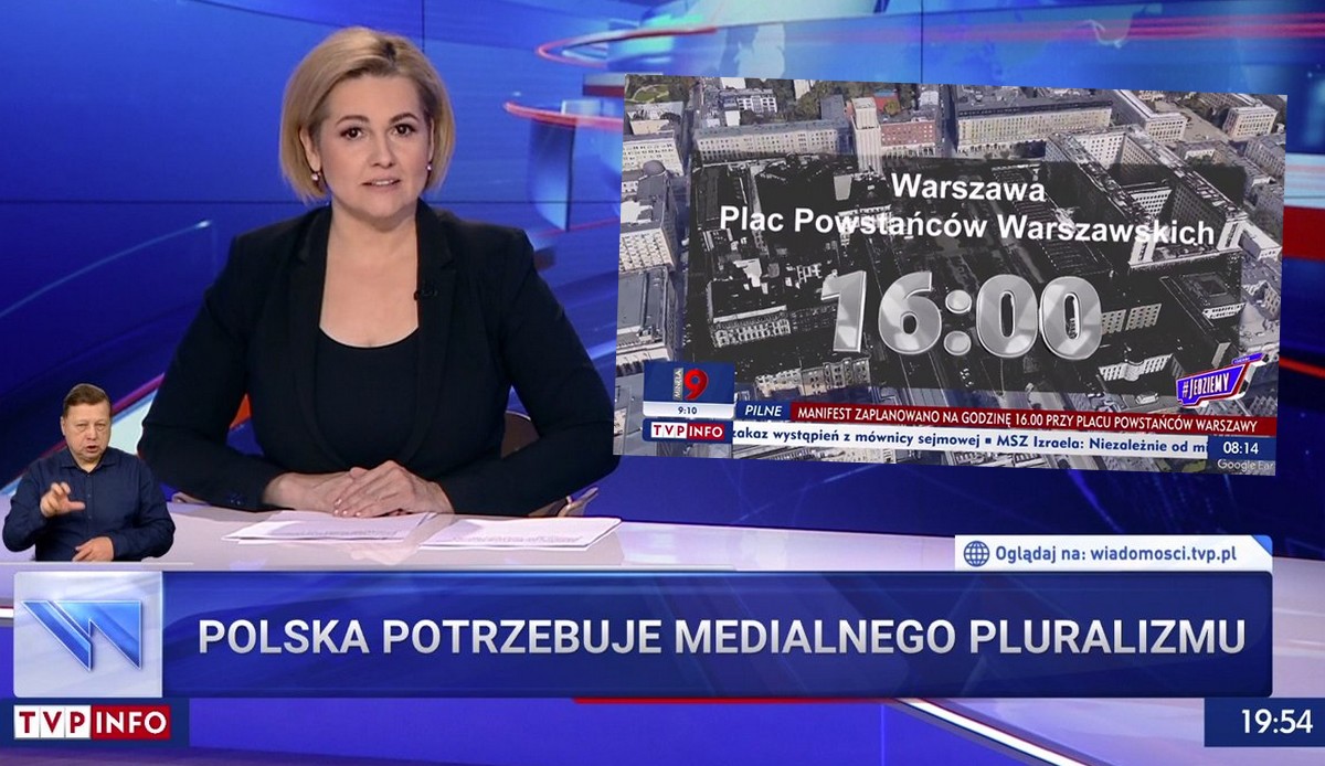 TVP promuje protest w swojej obronie, straszą wprowadzeniem cenzury przez rząd Tuska