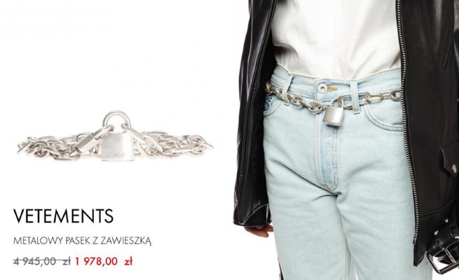 Vitkac: łańcuch z kłódką jako pasek wyprzedany, pomimo ceny - prawie 2000 zł