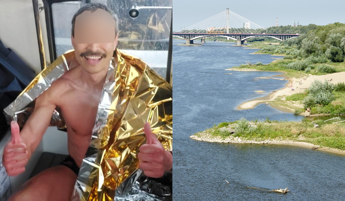 Służby wyłowiły z Wisły turystę z Hong Kongu, który okazał się zdrowy, goły i wesoły