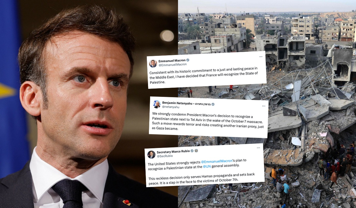 Macron zapowiedział, że Francja uzna państwo palestyńskie, czym zdenerwował USA i Izrael
