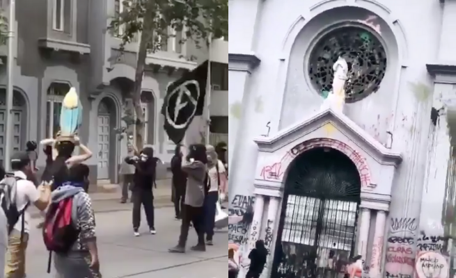 Chile: nagranie anarchistów demolujących kościół obiegło internet