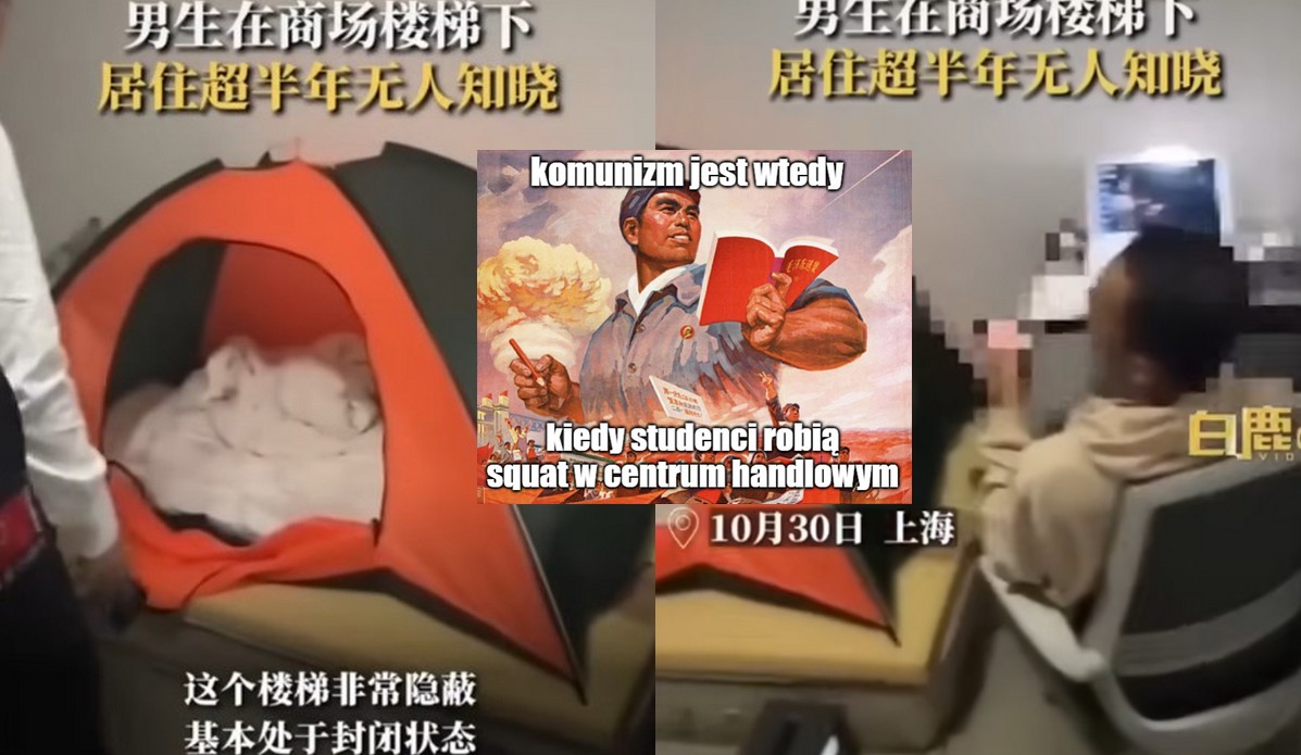 Chiny: ujawniono studenta, który zrobił sobie pokój pod schodami w centrum handlowym i żył tam pół roku