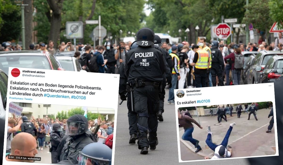 Niemcy: zamieszki na protestach przeciwko obostrzeniom, ponad 600 zatrzymanych 
