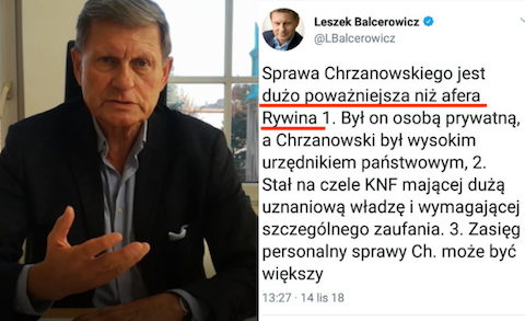 Balcerowicz: "Sprawa Chrzanowskiego jest dużo poważniejsza niż afera Rywina"
