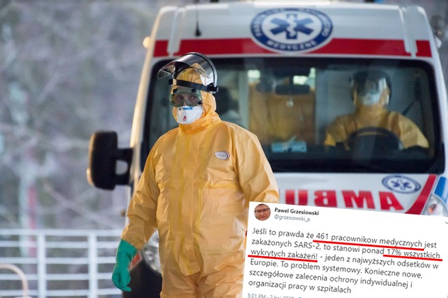 Doktor Grzesiowski: Polska ma jeden z najwyższych w Europie odsetków zakażeń COVID-19 wśród personelu medycznego