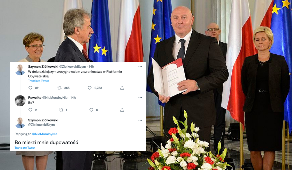 Szymon Ziółkowski, były mistrz olimpijski, odchodzi z PO bo "mierzi go jej dupowatość"