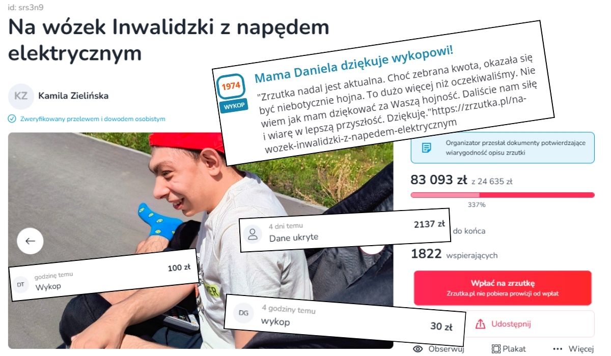 Społeczność Wykop.pl zrzuciła się na wózek elektryczny, zbiórka udała się na 100%
