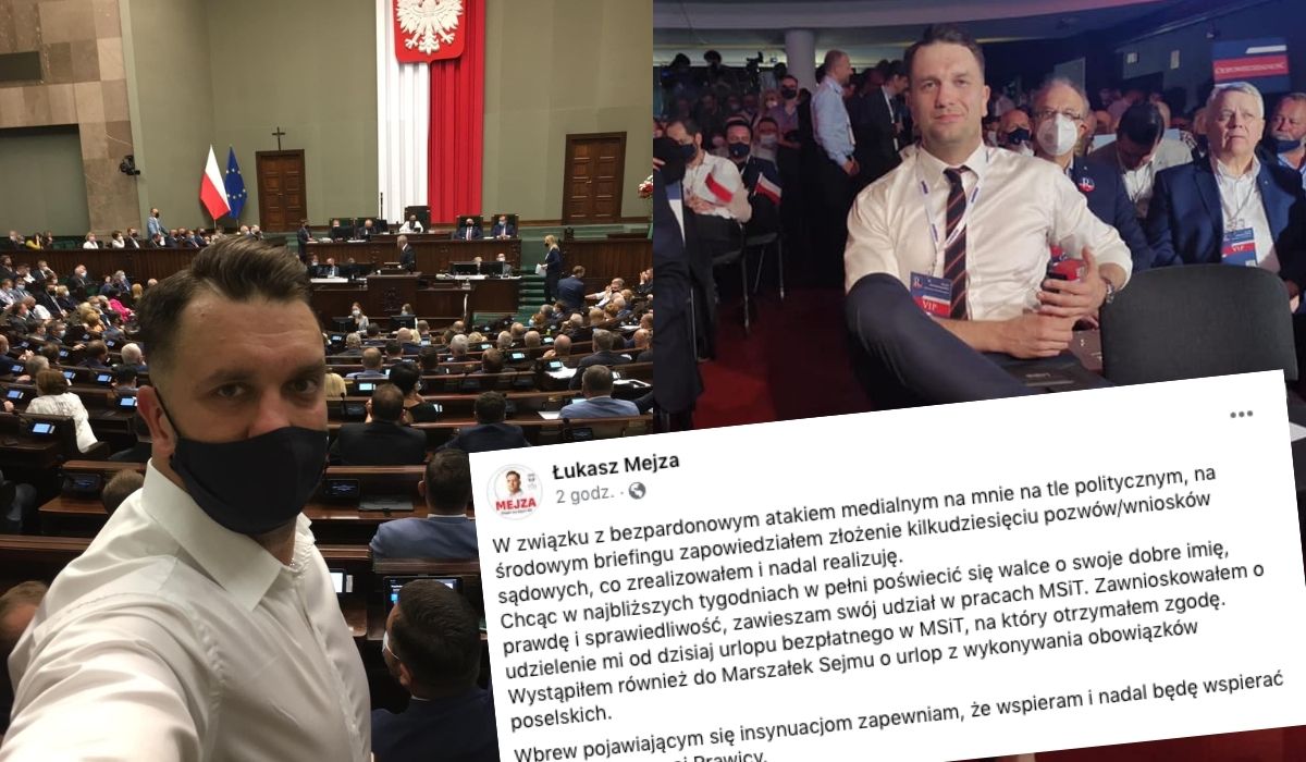 Łukasz Mejza w związku ze skandalem jaki wywołał poszedł na urlop, i to bezpłatny