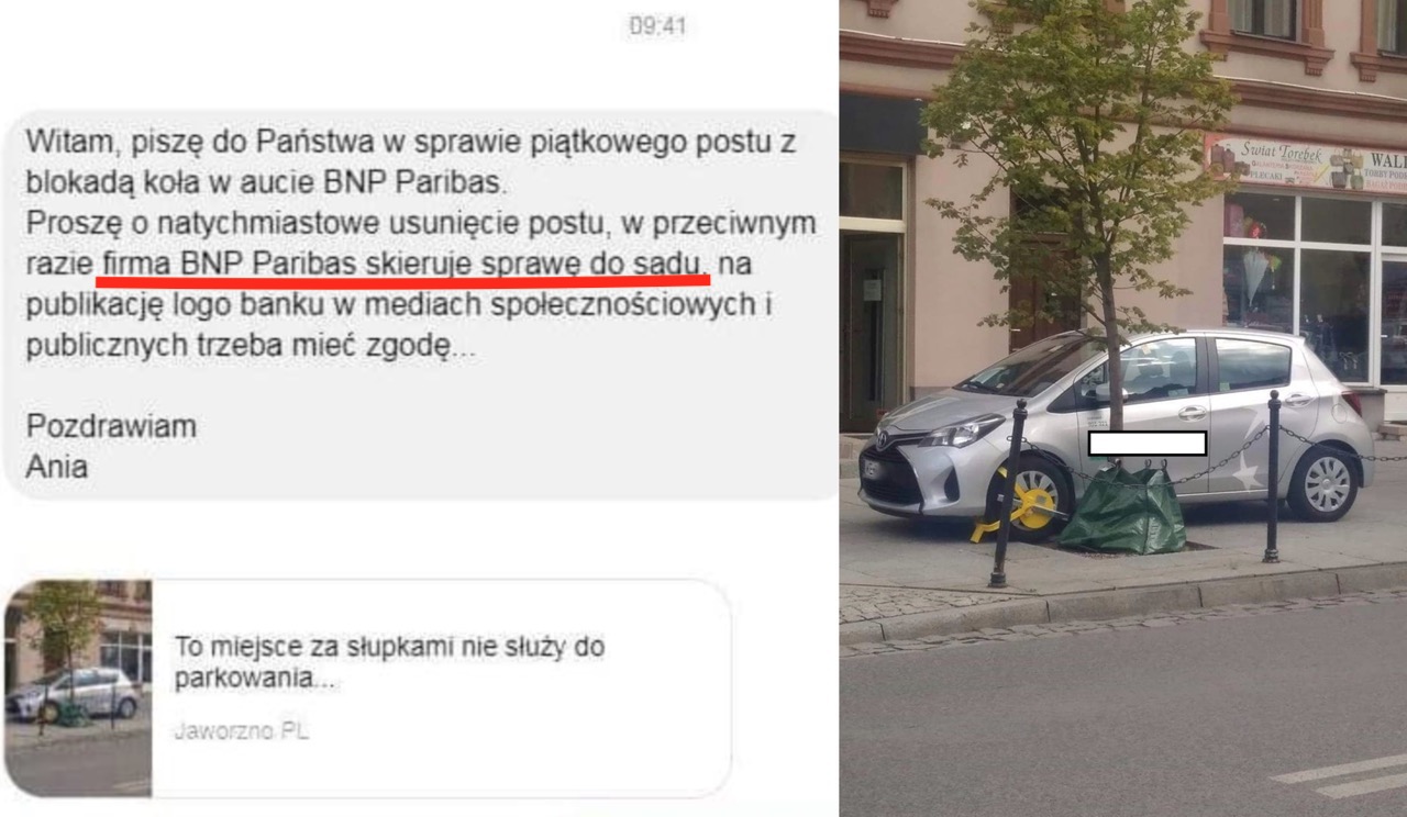 Jaworzno: pracownica banku BNP Paribas straszy lokalne media sądem