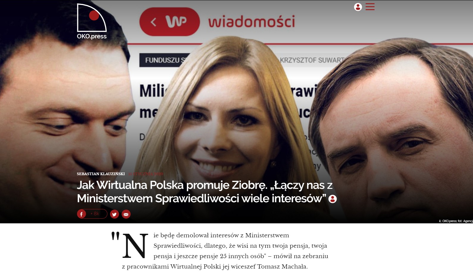 OKO.press: Wirtualna Polska pisze "Wszystko co ważne", a że robią interesy z PiS nie powiedzieli