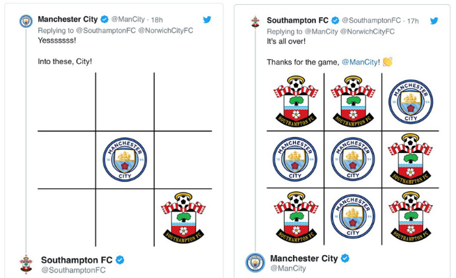 Southampton i Manchester rozegrały zastępczy mecz w kółko i krzyżyk, w social media