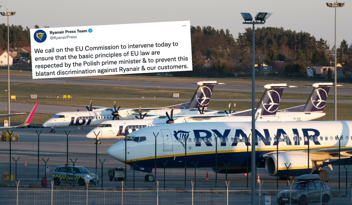 Ryanair oskarża polski rząd o faworyzowanie lotów LOT-u i idzie z tym na skargę do Brukseli