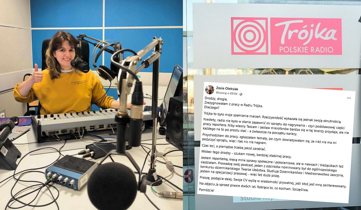 Reporterka Trójki głośno odeszła z pracy, w której była taka bieda i nieogar, że nie mogła dostać sprzętu