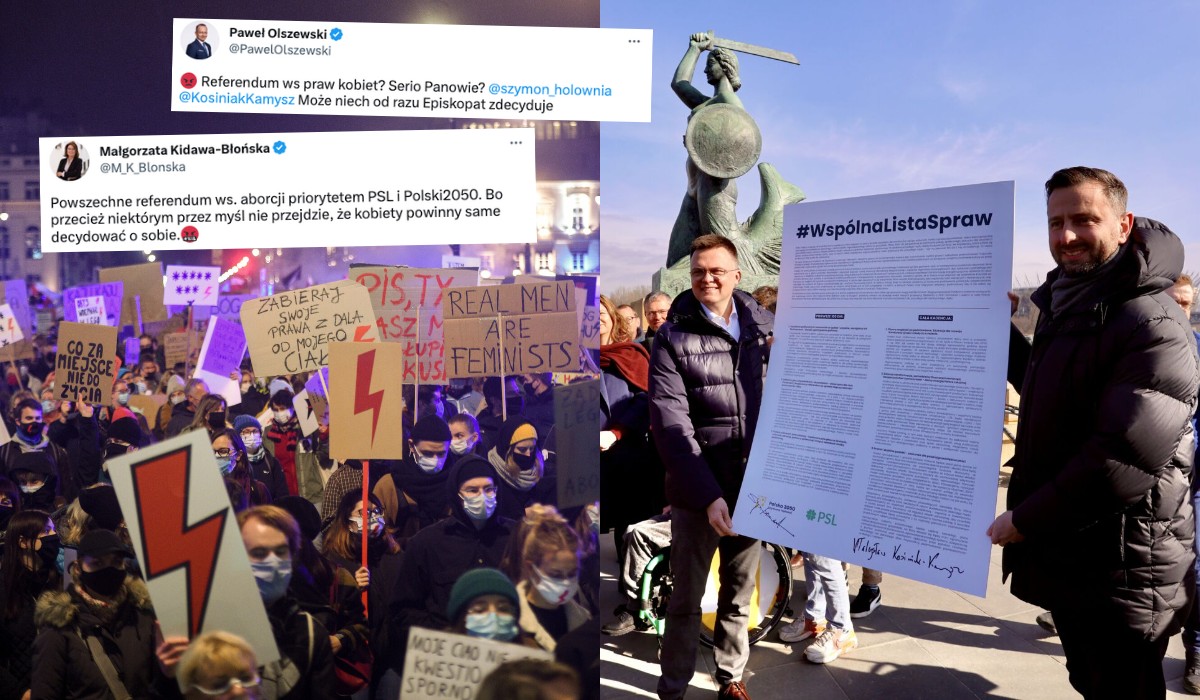 Hołownia i Kosiniak-Kamysz proponują, że jak już będą rządzić, to zrobią referendum w sprawie aborcji