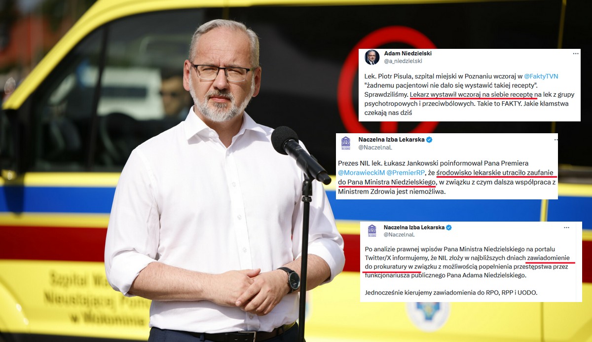 Lekarze chcą się pozbyć ministra Niedzielskiego, skandal z ujawnieniem zbada prokuratura