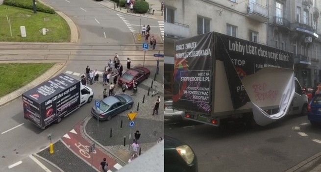 Warszawa: kolejne ataki i zatrzymanie furgonetki z propagandą przeciwko aborcji i LGBT