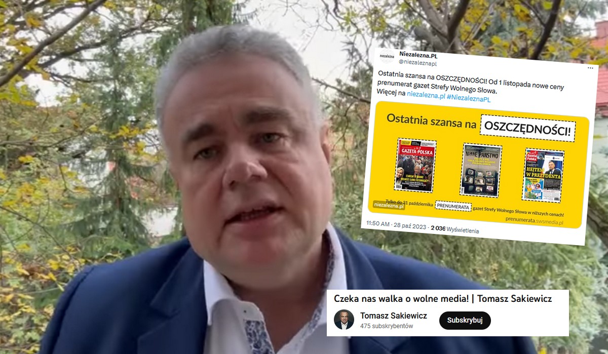 Sakiewicz rozpoczął walkę o "wolne media" i zaczął od podwyżki dla swoich prenumeratorów