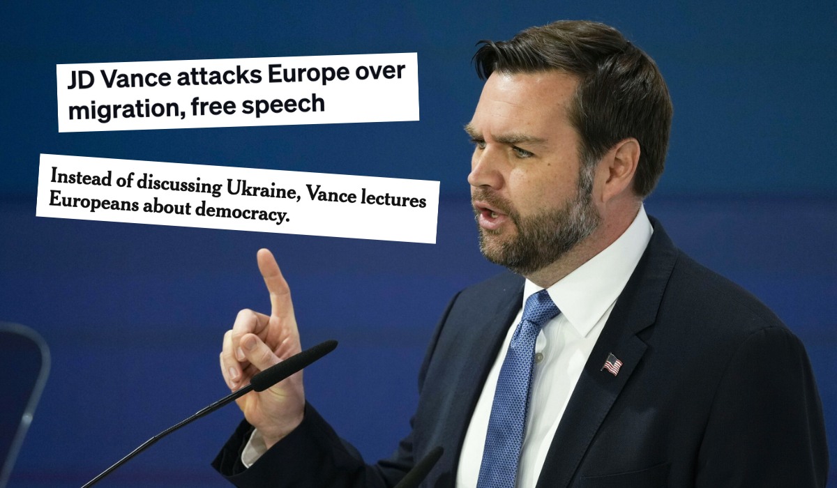 Monachium: wiceprezydent USA zamiast planu dla Ukrainy zaserwował ochrzan dla całej europejskiej polityki