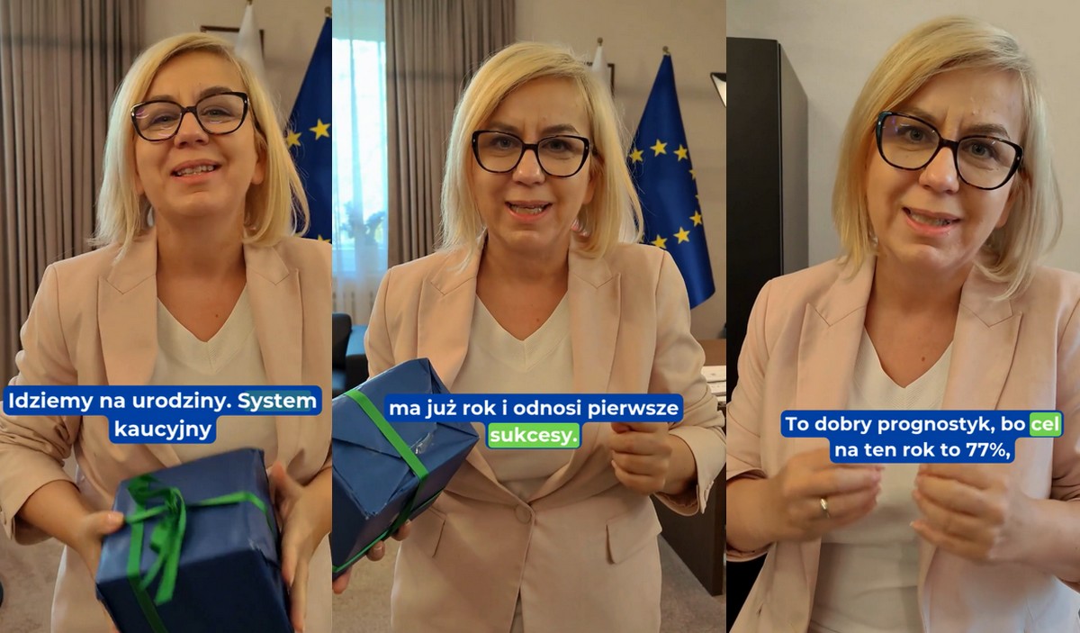 Hennig-Kloska świętuje rok istnienia systemu kaucyjnego, stwierdziła, że działa dobrze, a będzie jeszcze lepiej
