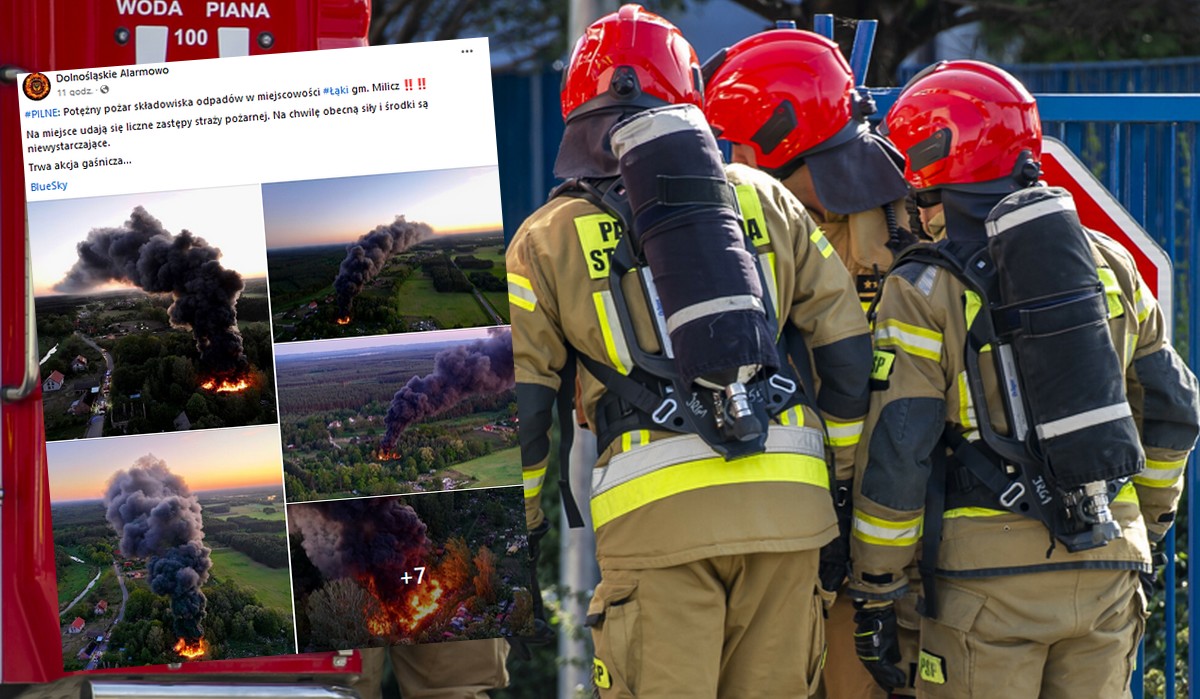 Znowu pożar, znowu składowiska odpadów, tym razem Łąki na Dolnym Śląsku