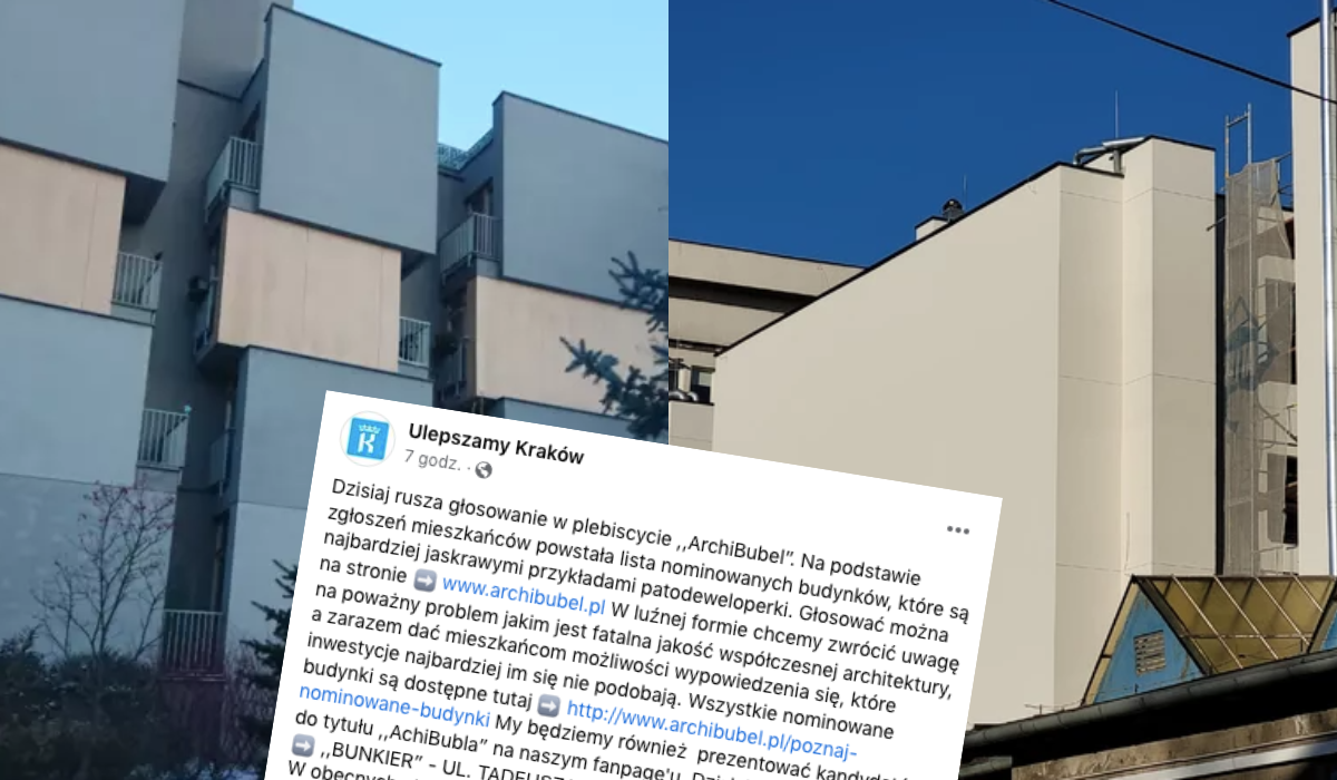 Ruszył plebiscyt ArchiBubel, mieszkańcy Krakowa wybiorą najgorsze przykłady patodeweloperki
