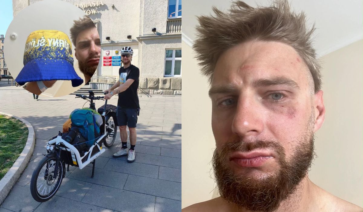 Rowerzysta został pobity podczas wyprawy charytatywnej, bo jego czapka Górnego Śląska wyglądała zbyt ukraińsko