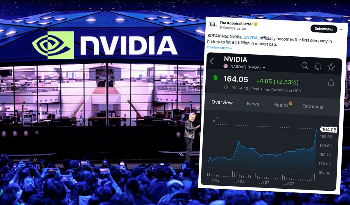 Nvidia pierwszą firmą na świecie, której wartość przekroczyła 4 biliony dolarów
