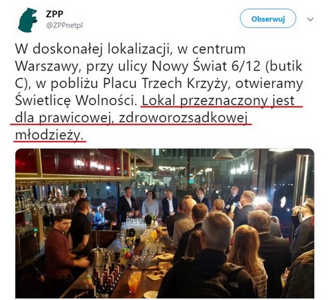ZPP otwiera Świetlicę Wolności dla "prawicowej, zdroworozsądkowej młodzieży"
