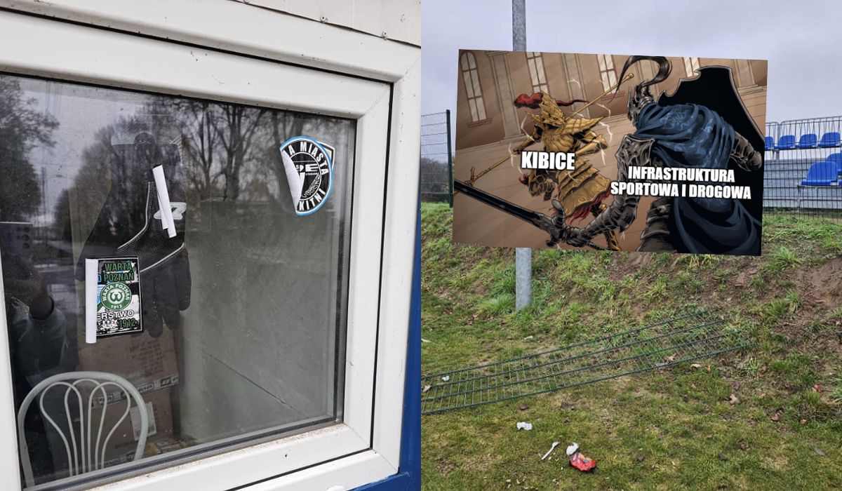 Stargard: wandale zniszczyli dzieciom boisko i rozkleili naklejki wrogiego klubu