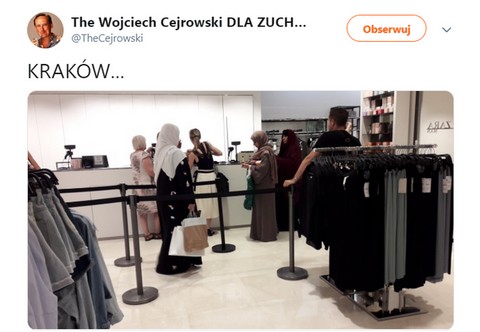 Cejrowski pokazał zdjęcie muzułmanek w krakowskim sklepie