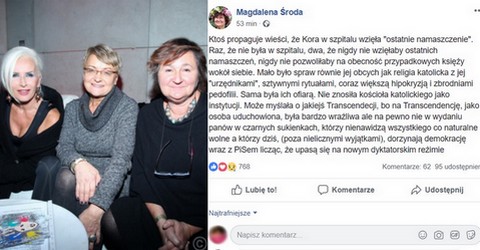 Środa: "Kora nie wzięła ostatniego namaszczenia. Była ofiarą księdza pe*ofila"