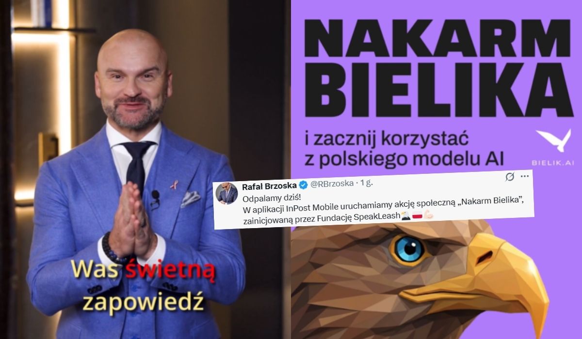 Rafał Brzoska prosi o rozmawianie z Bielikiem, polskim modelem językowym, żeby zmądrzał