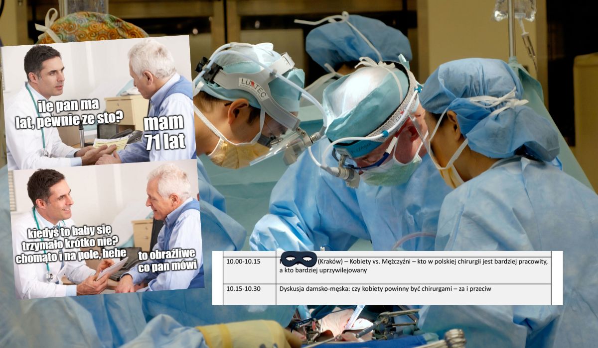 Lekarze tłumaczą się z debaty "czy kobiety powinny być chirurgami, za i przeciw" na konferencji chirurgów