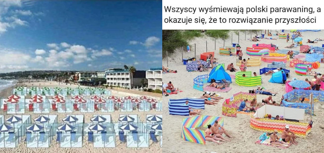 Włoska firma planuje plażowanie podczas epidemii oparte na parawaningu